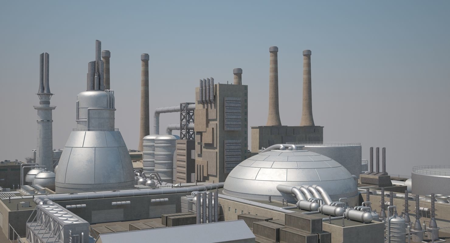 Futuristic Factory 3D model_2