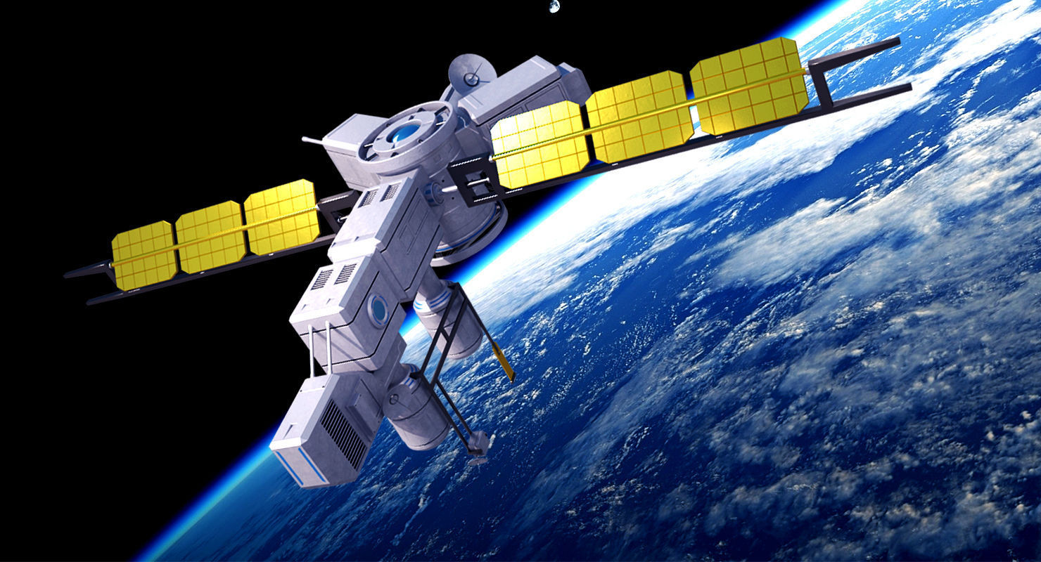 Sci Fi Satellite 3D model_2