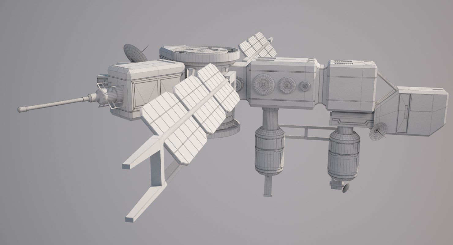 Sci Fi Satellite 3D model_12