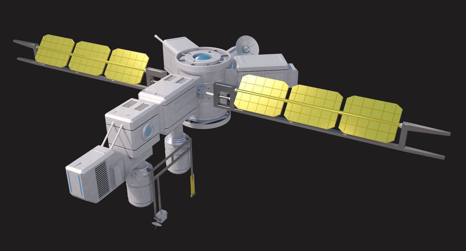 Sci Fi Satellite 3D model_1