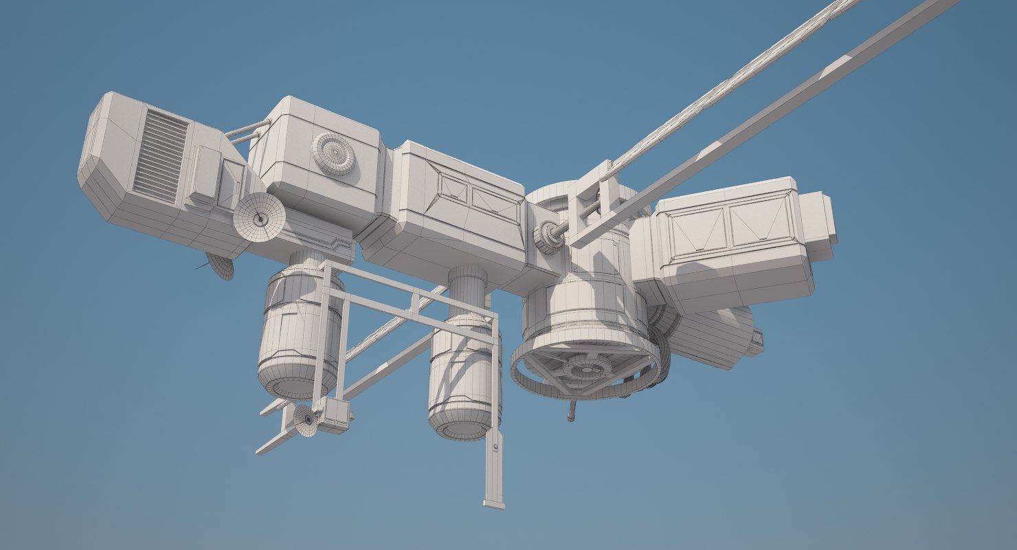 Sci Fi Satellite 3D model_10