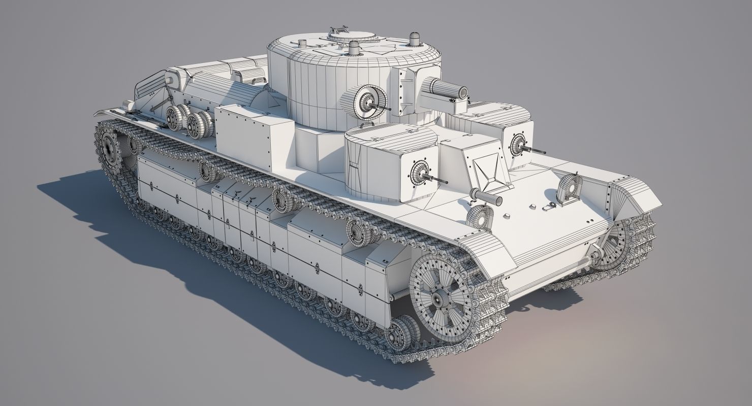 T-28 Middle Tank 3D model_16