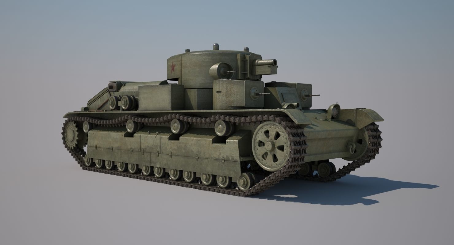 T-28 Middle Tank 3D model_4
