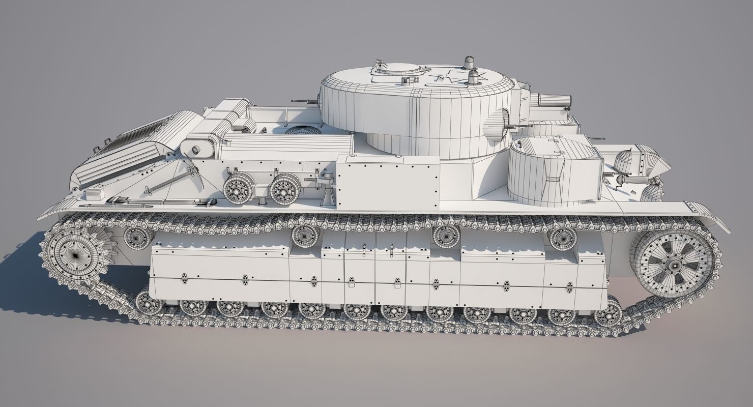 T-28 Middle Tank 3D model_15