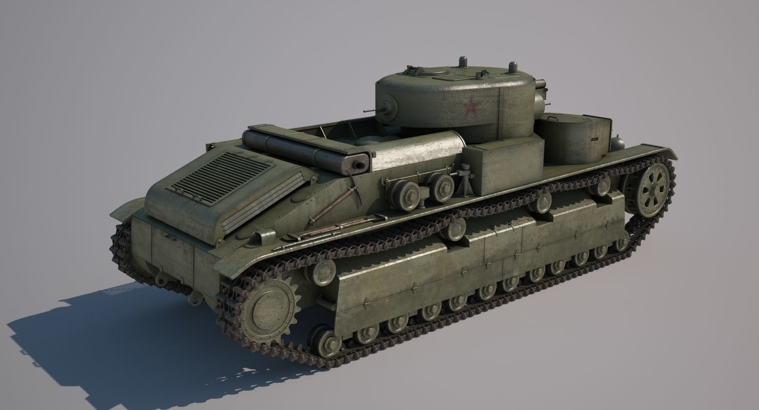 T-28 Middle Tank 3D model_3
