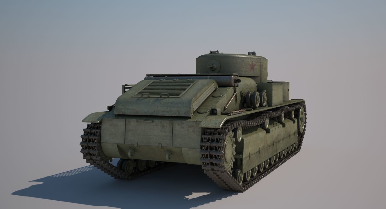 T-28 Middle Tank 3D model_13