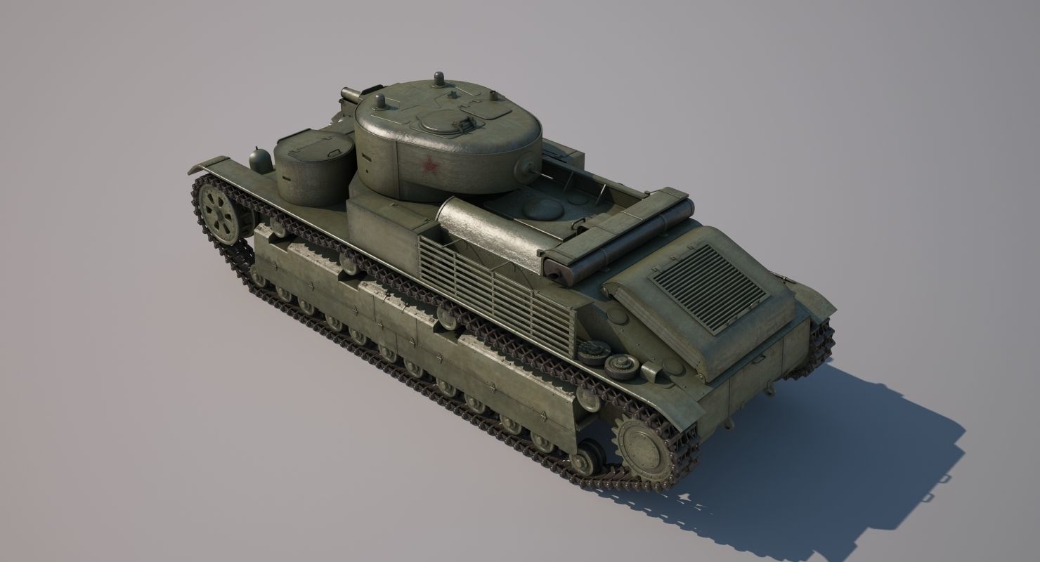 T-28 Middle Tank 3D model_12
