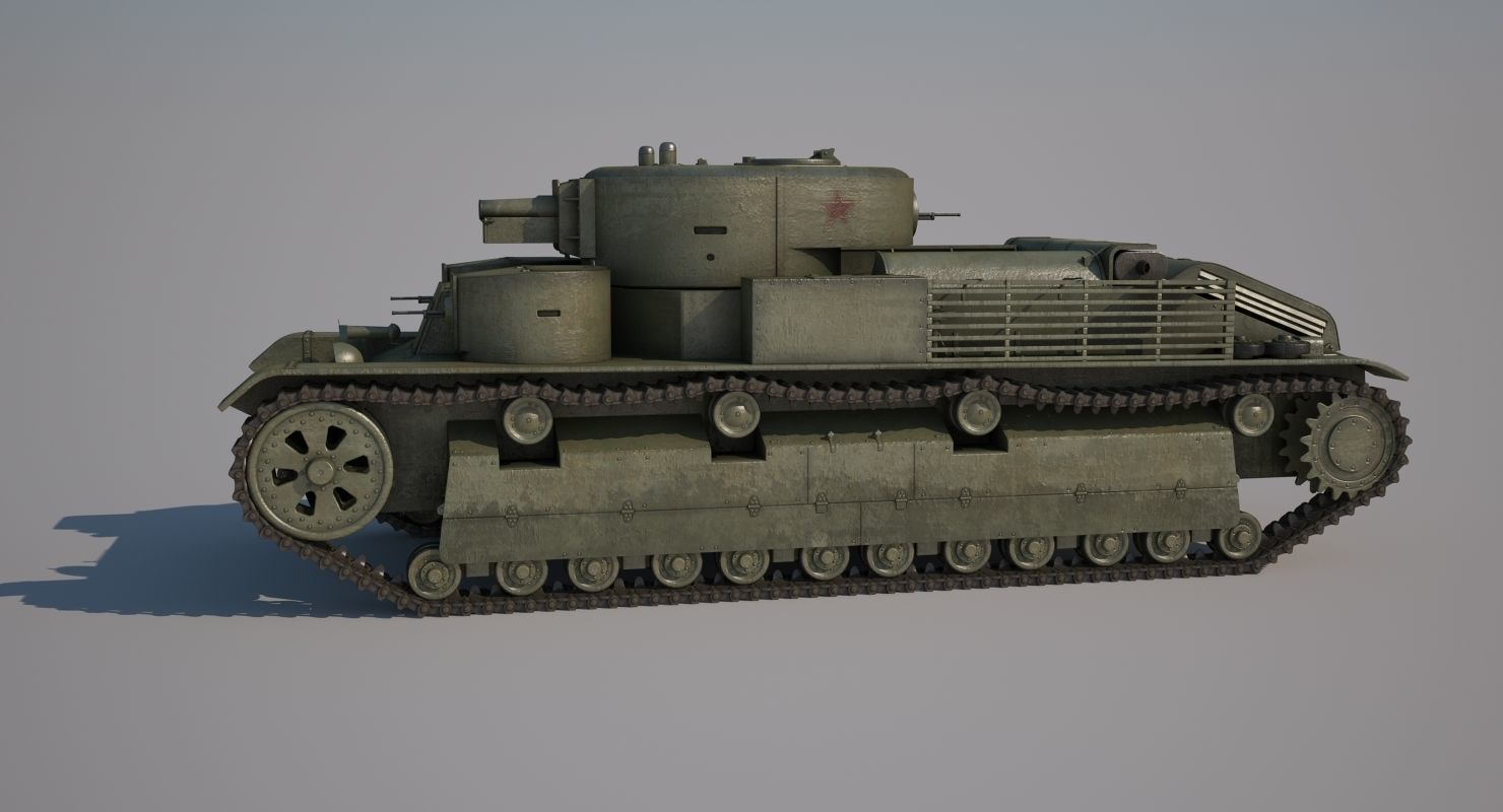 T-28 Middle Tank 3D model_9