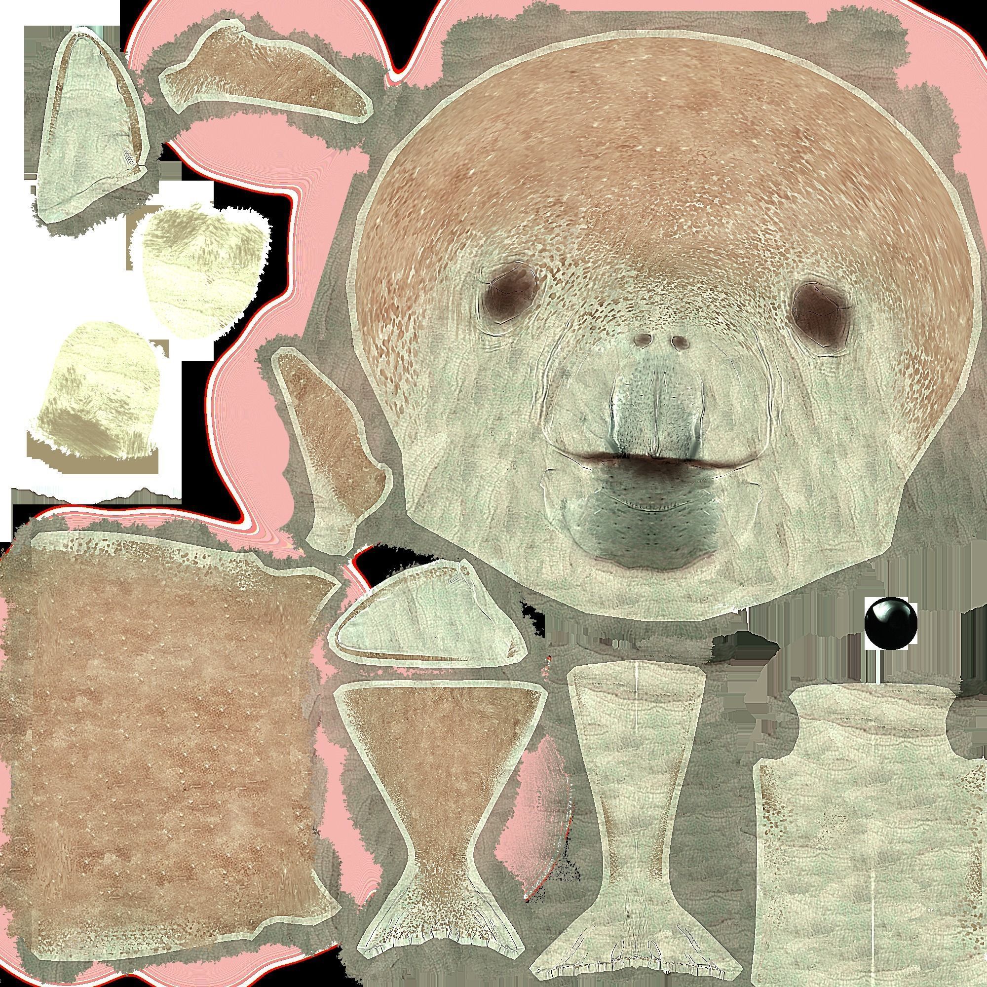 dugong fish Low-poly 3D model_4