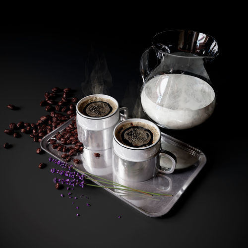 Coffee Set with milk 3D model