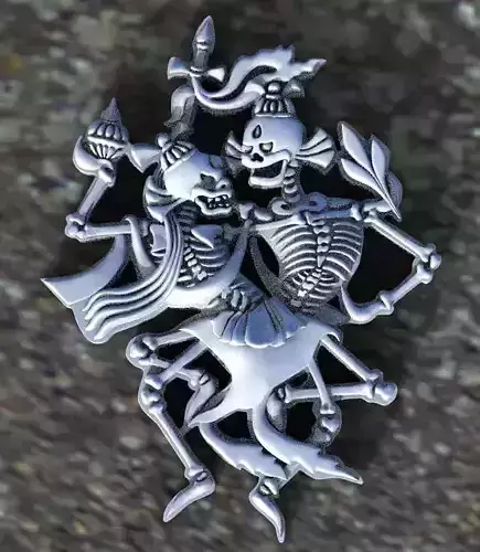 skeleton brooch