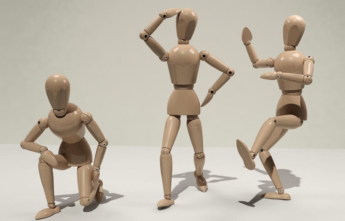 Wooden Dummy 3D model_3