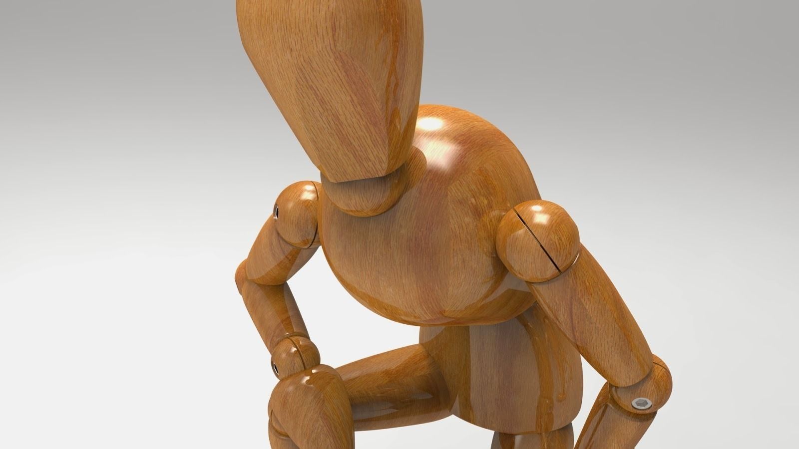 Wooden Dummy 3D model_4