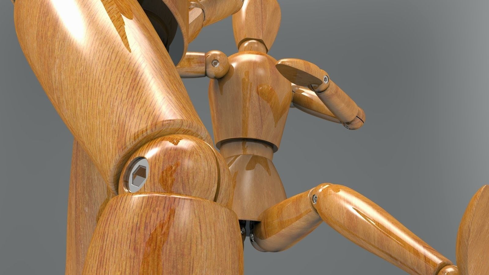 Wooden Dummy 3D model_5