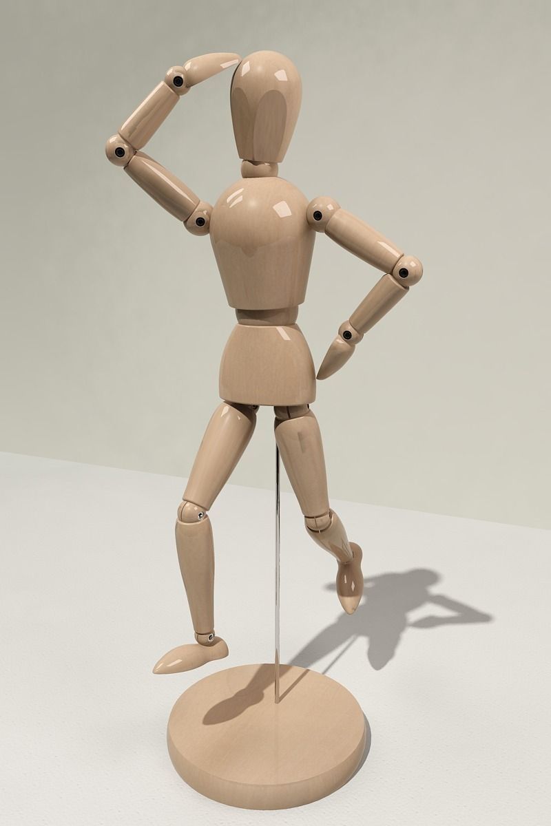 Wooden Dummy 3D model_2