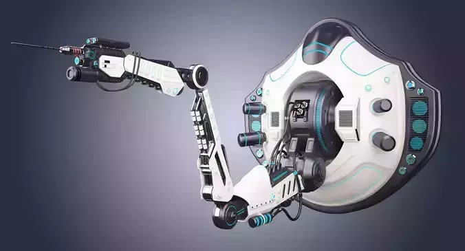 Robotic Arm 02 Wall 3D model