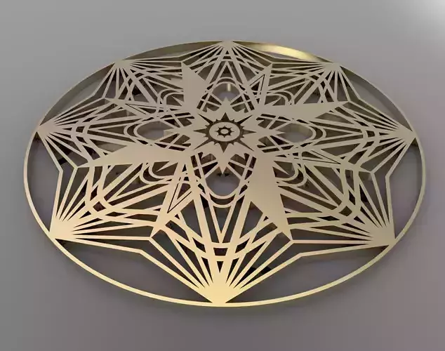 Logo circular gold ornament 3D model
