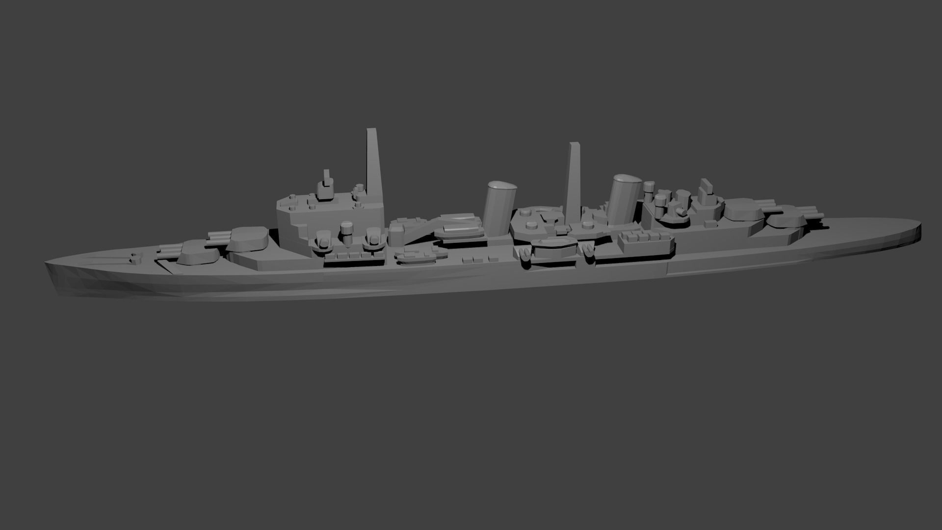 British Town Class Cruiser Warship 3D print model_4