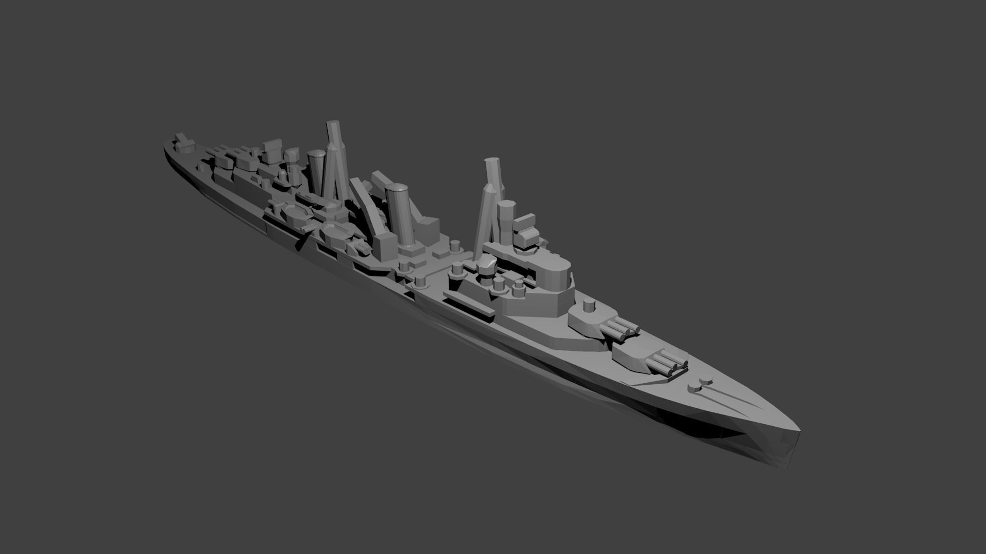 British Town Class Cruiser Warship 3D print model_1