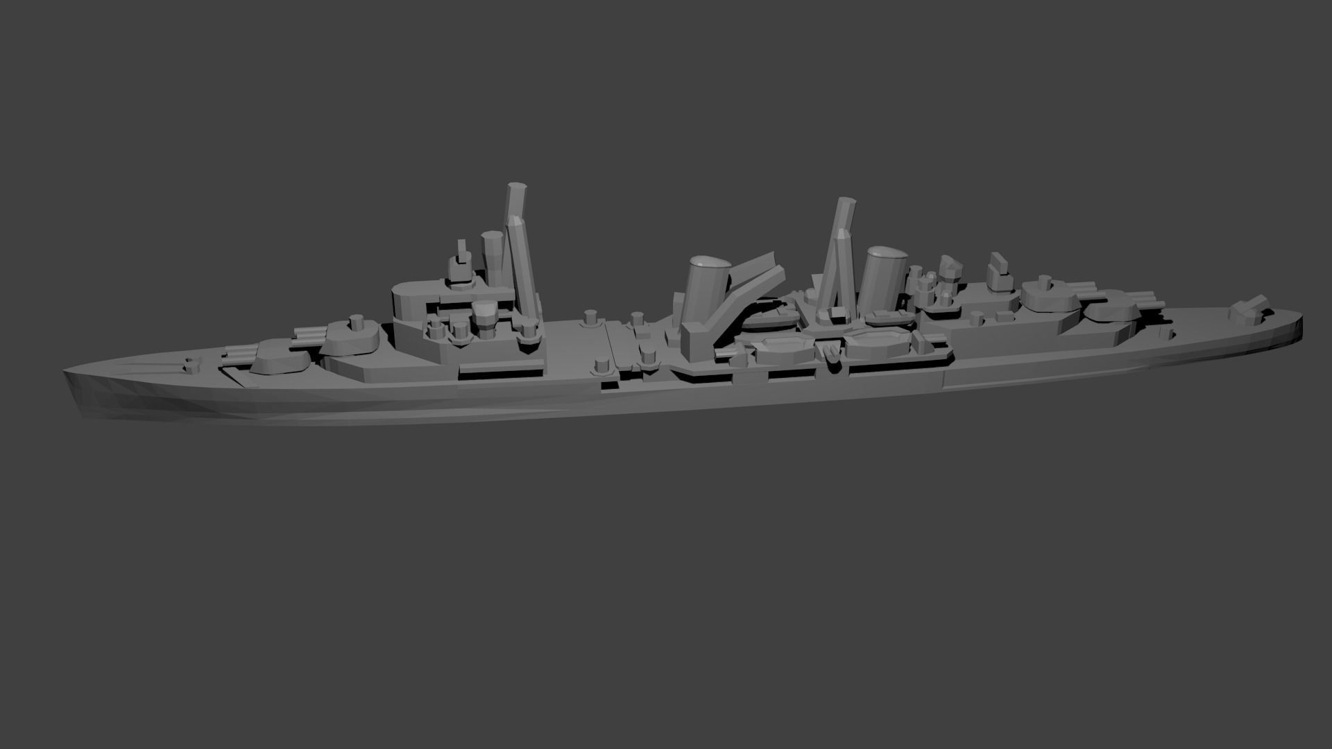 British Town Class Cruiser Warship 3D print model_2