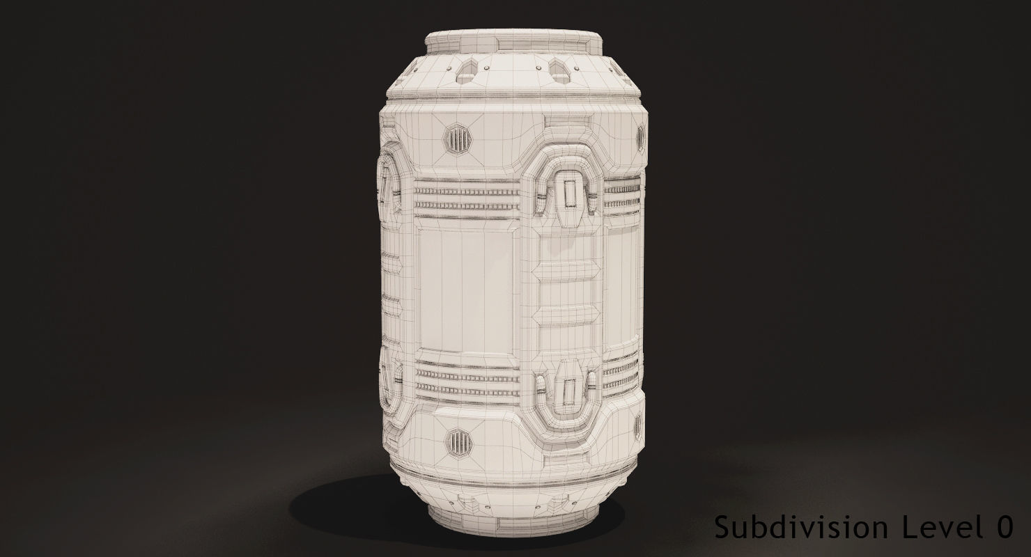 Sci Fi Barrel 3D model_5