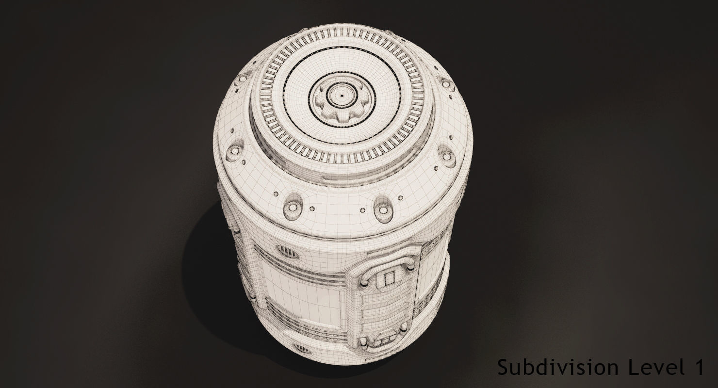 Sci Fi Barrel 3D model_6