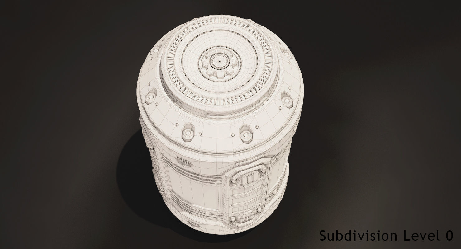 Sci Fi Barrel 3D model_7