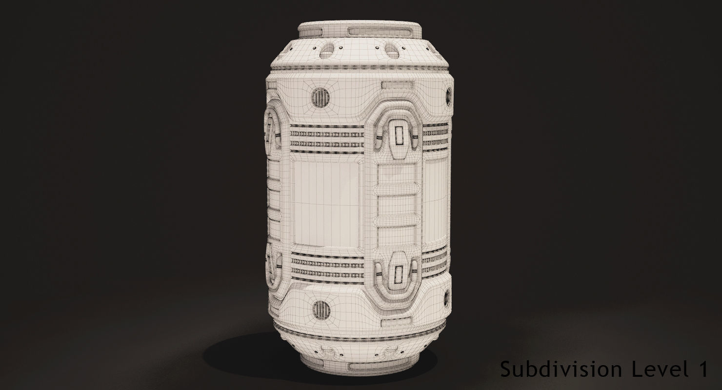 Sci Fi Barrel 3D model_4