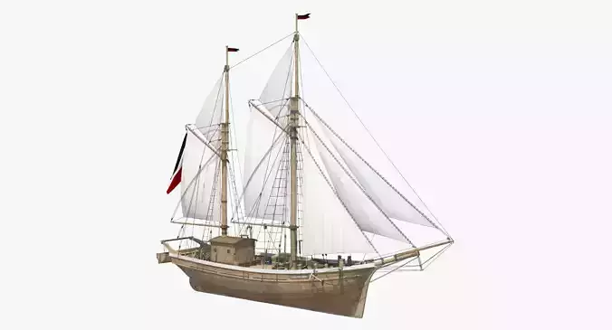 Galeas sailing ship 3D model