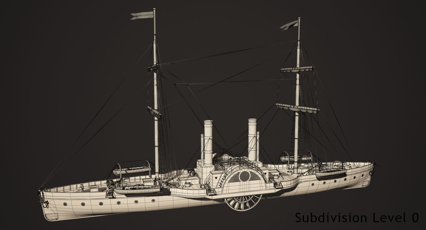 Steam Ship 3D model_14
