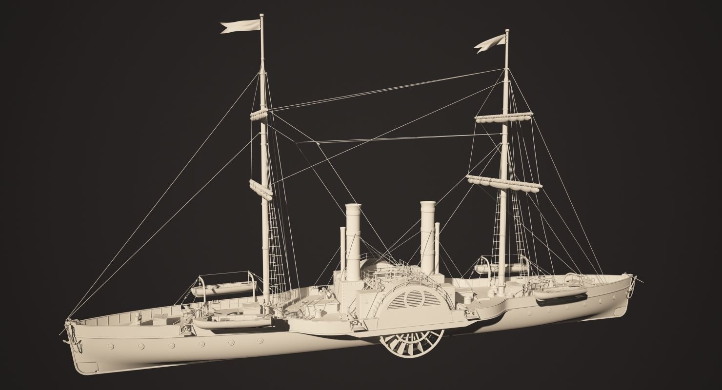 Steam Ship 3D model_16