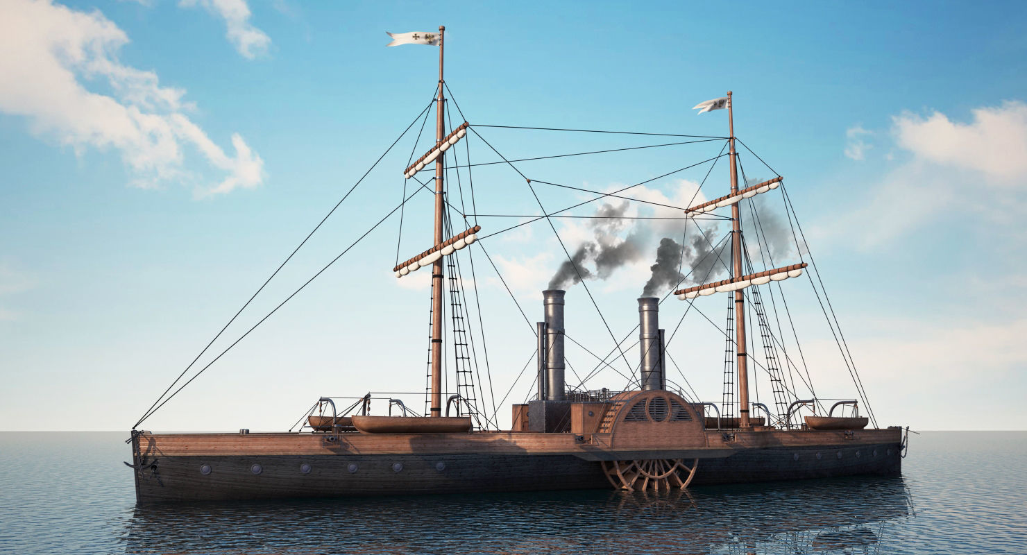 Steam Ship 3D model_1