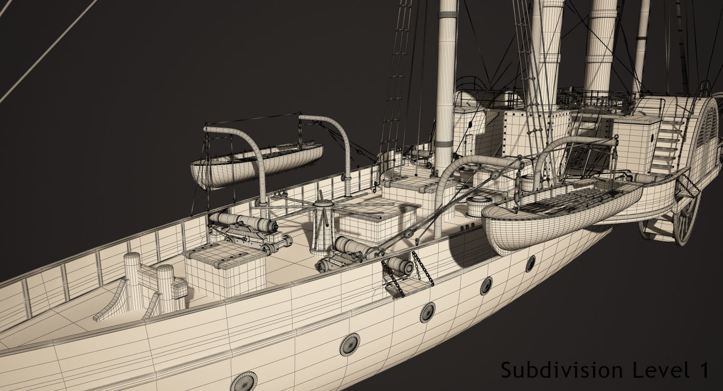 Steam Ship 3D model_19