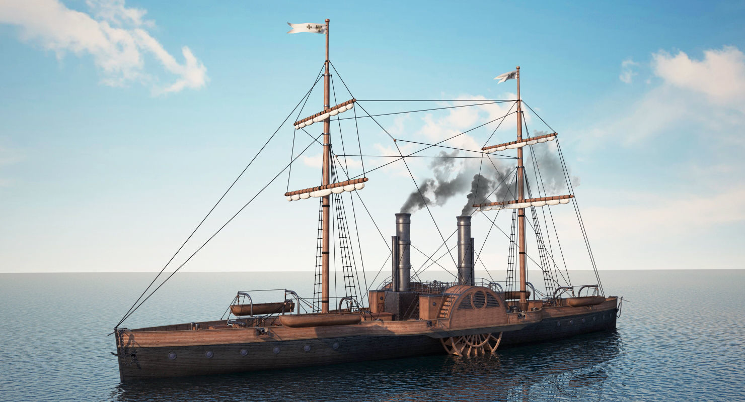 Steam Ship 3D model_2