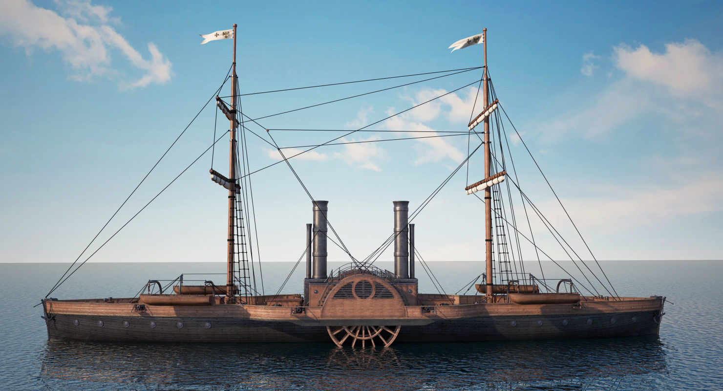 Steam Ship 3D model_5