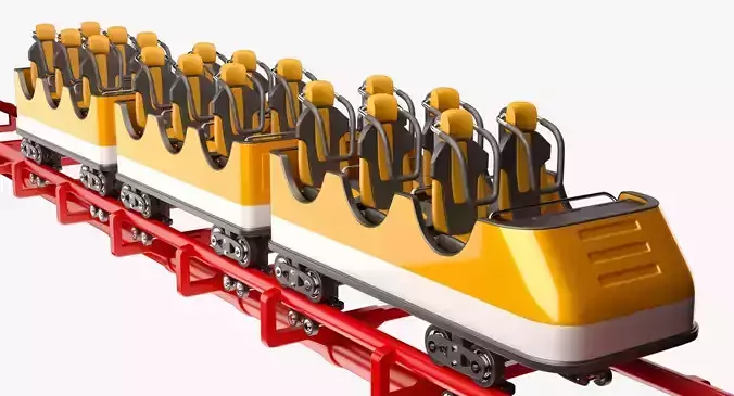 Roller Coaster Train 3D model