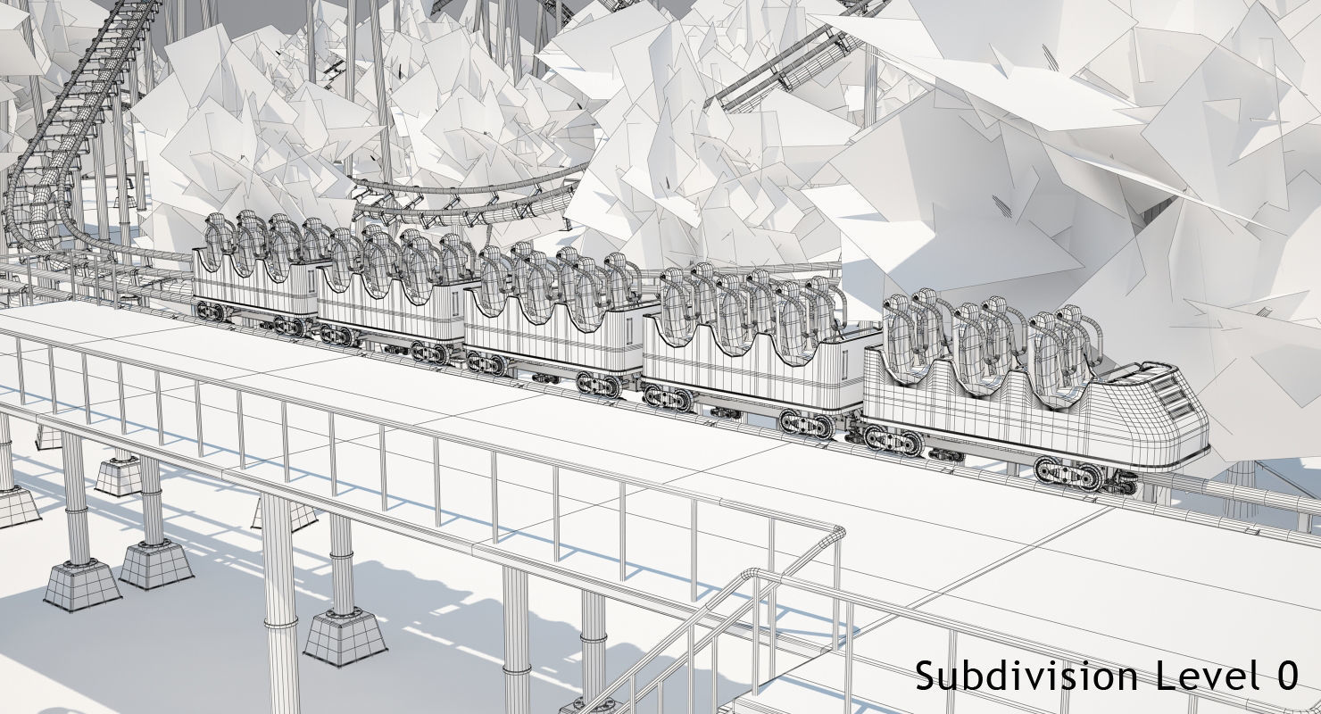 Roller Coaster Park 3D model_19
