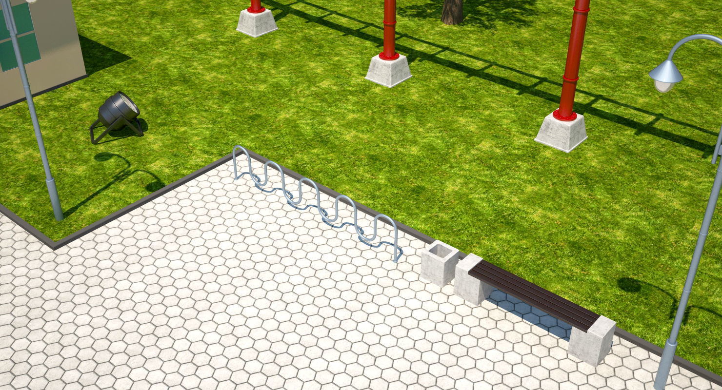 Roller Coaster Park 3D model_14