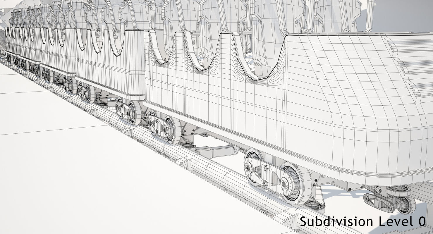 Roller Coaster Park 3D model_21