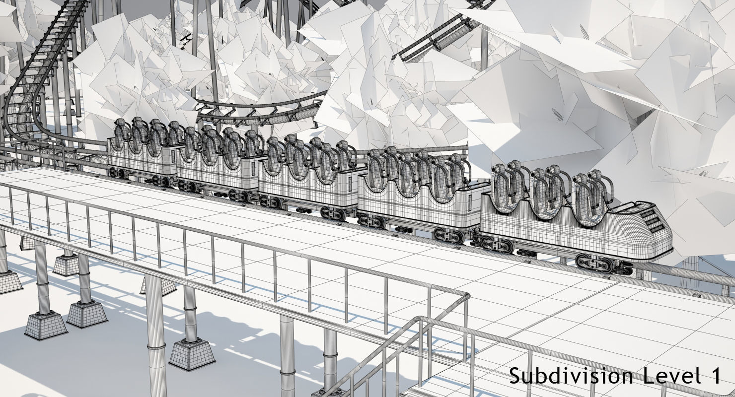 Roller Coaster Park 3D model_18