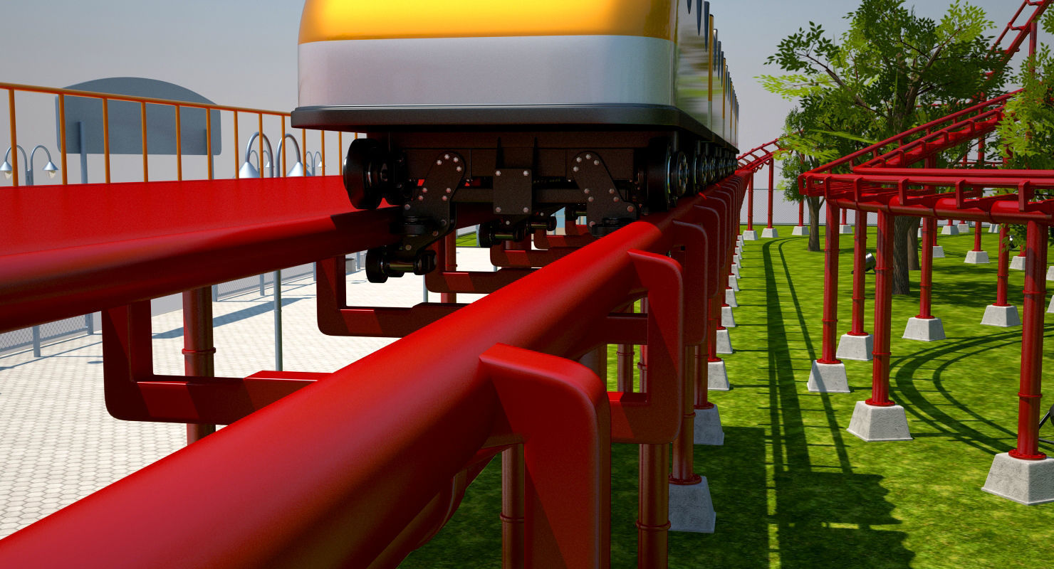 Roller Coaster Park 3D model_17