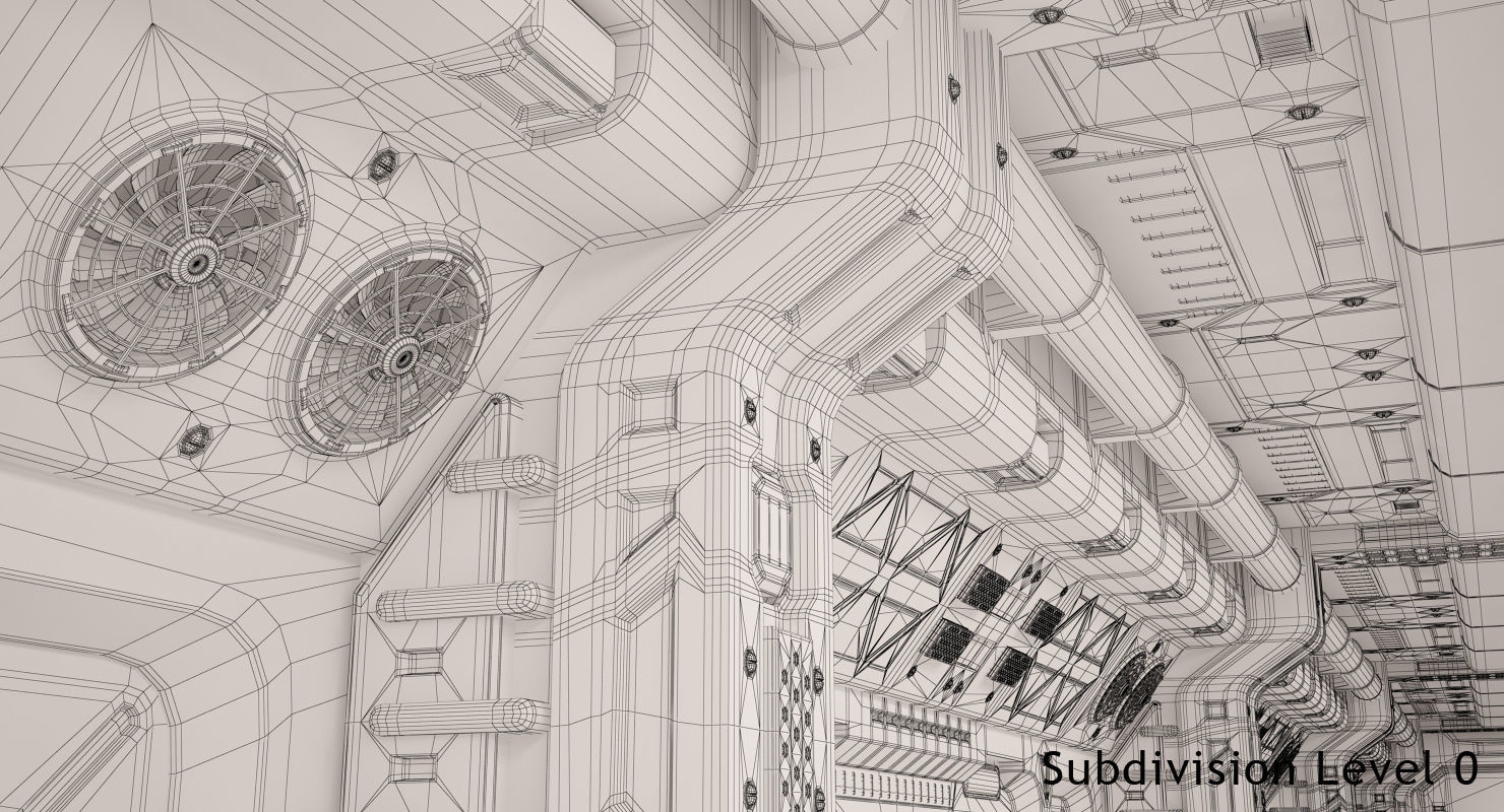 Sci Fi Corridor 3D model_15