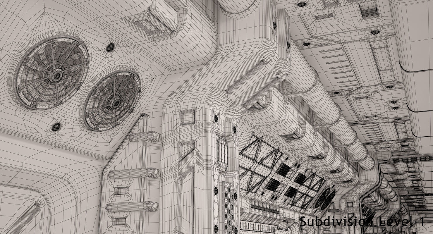 Sci Fi Corridor 3D model_16