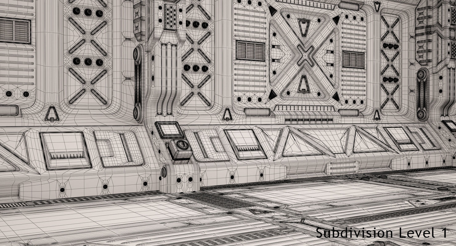 Sci Fi Corridor 3D model_13