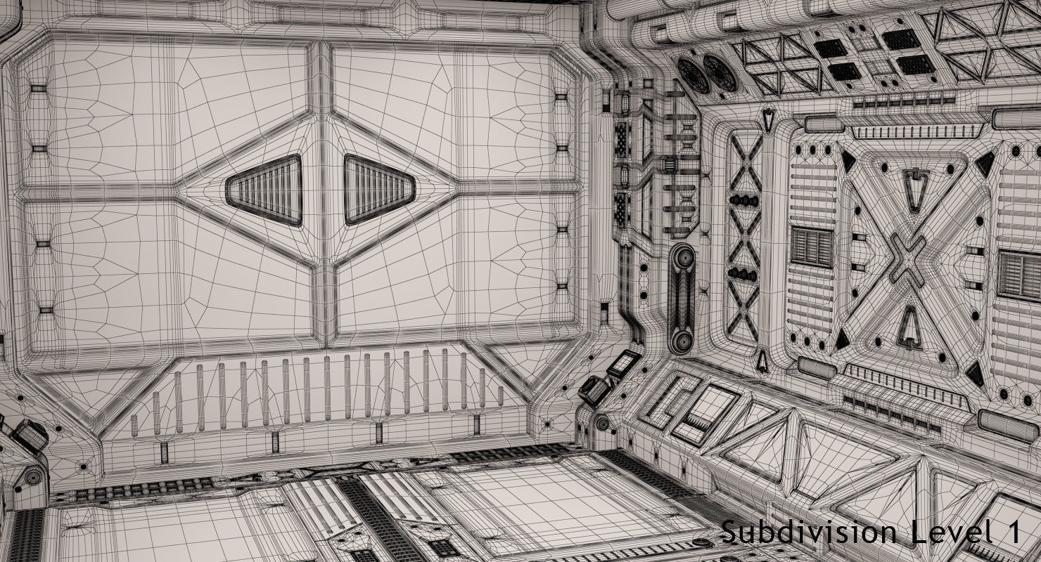 Sci Fi Corridor 3D model_19