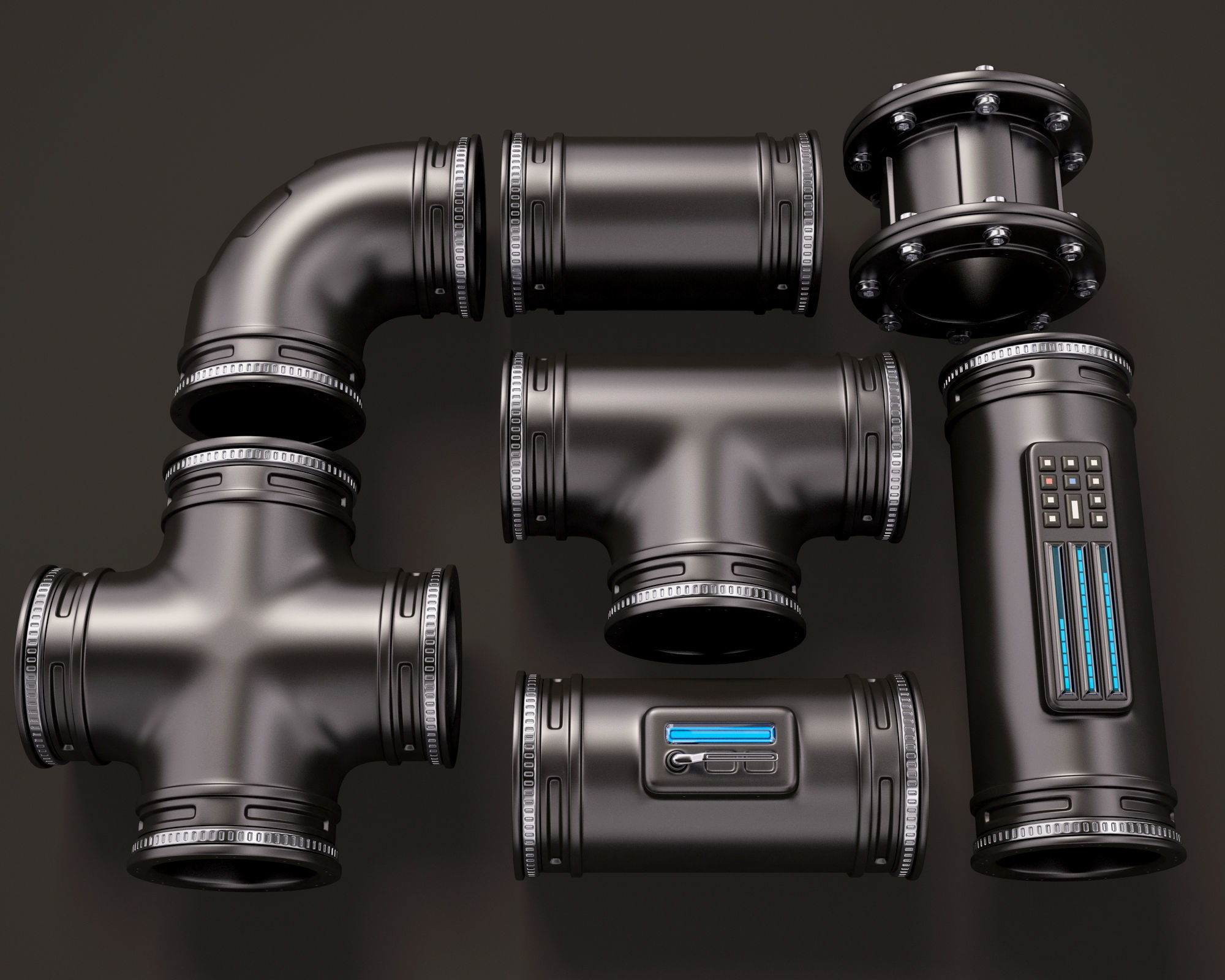 Sci Fi Kitbash 3D model_8