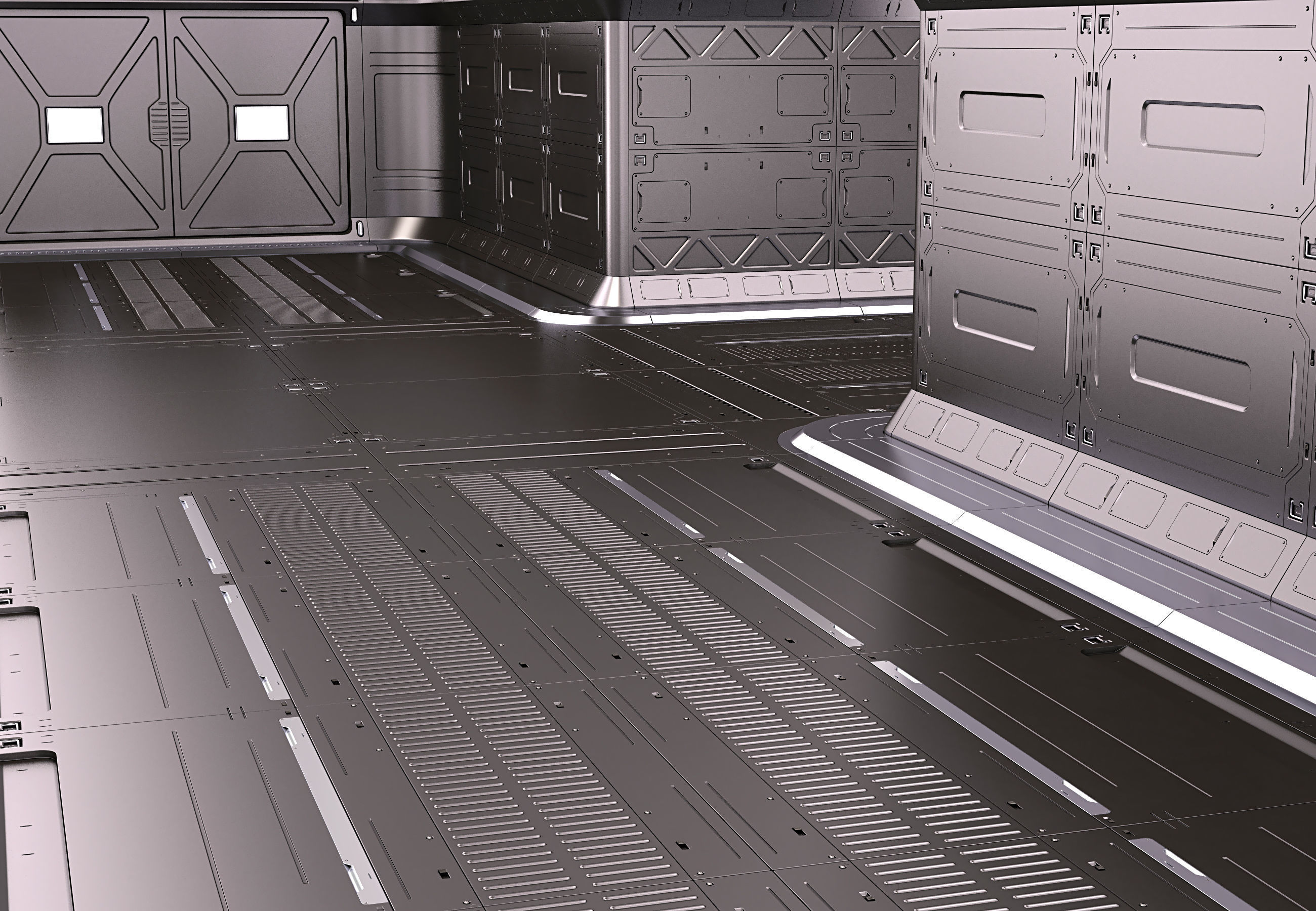 Sci Fi Interior Kitbash 3D model_6