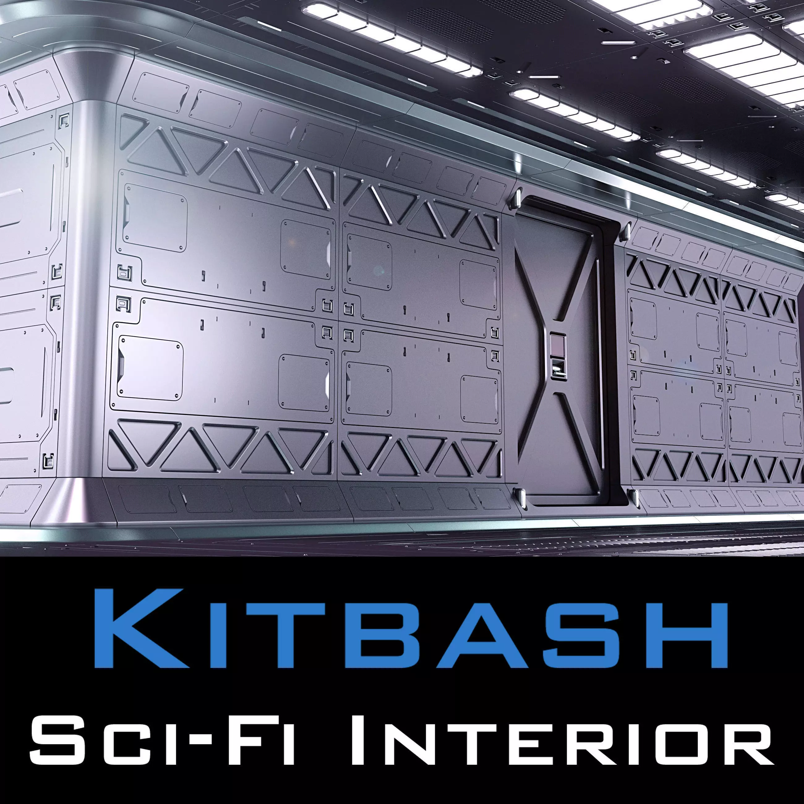 Sci Fi Interior Kitbash 3D model_0
