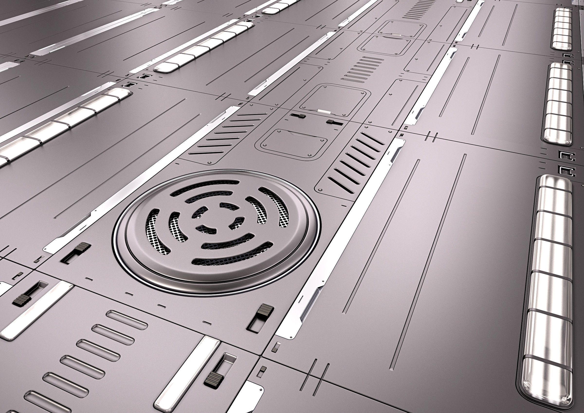 Sci Fi Interior Kitbash 3D model_10