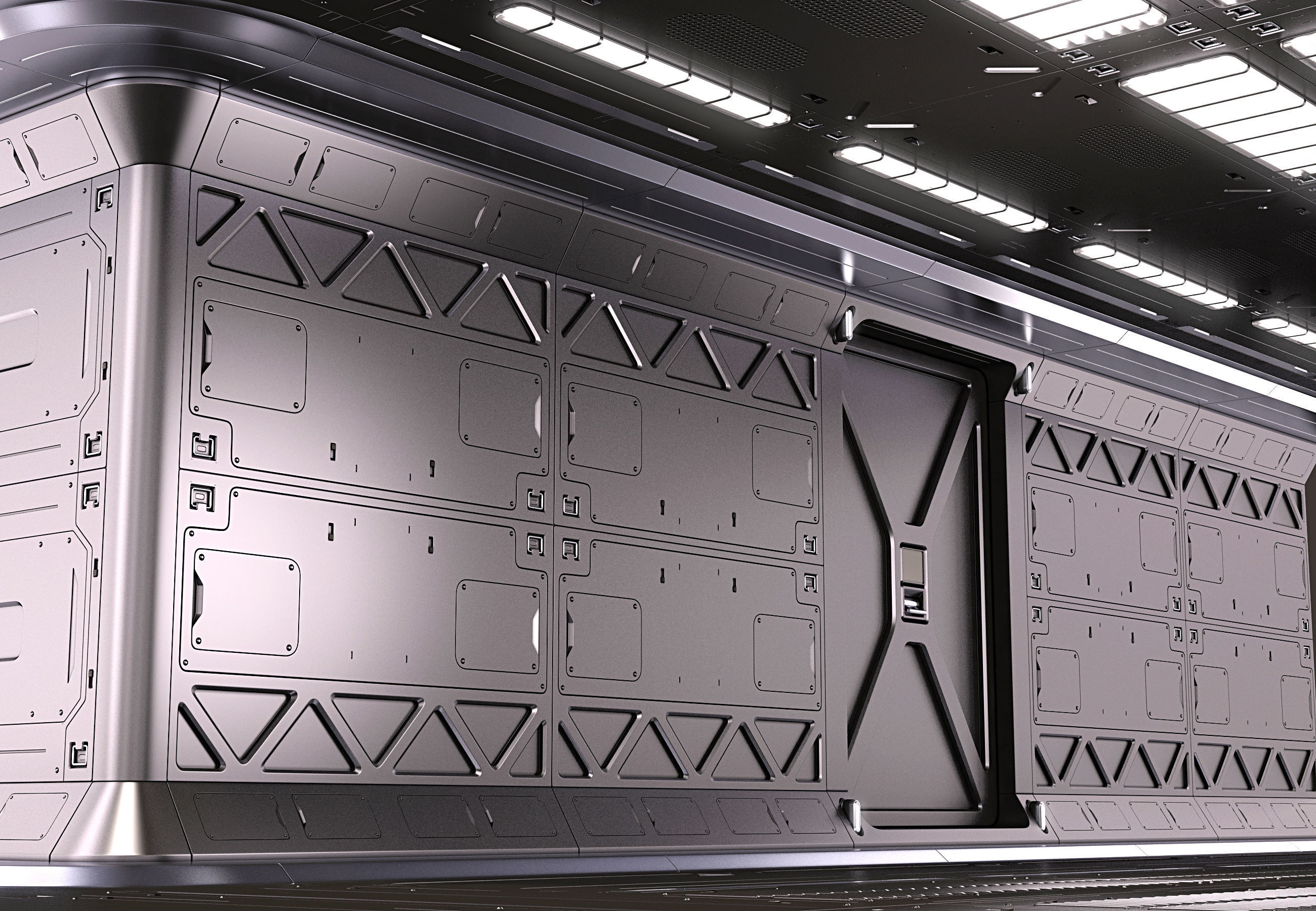 Sci Fi Interior Kitbash 3D model_8